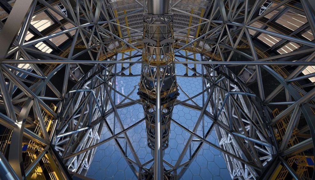 Así se verá el espejo primario del ELT: 798 segmentos hexagonales que funcionarán como una sola superficie de 39 metros.