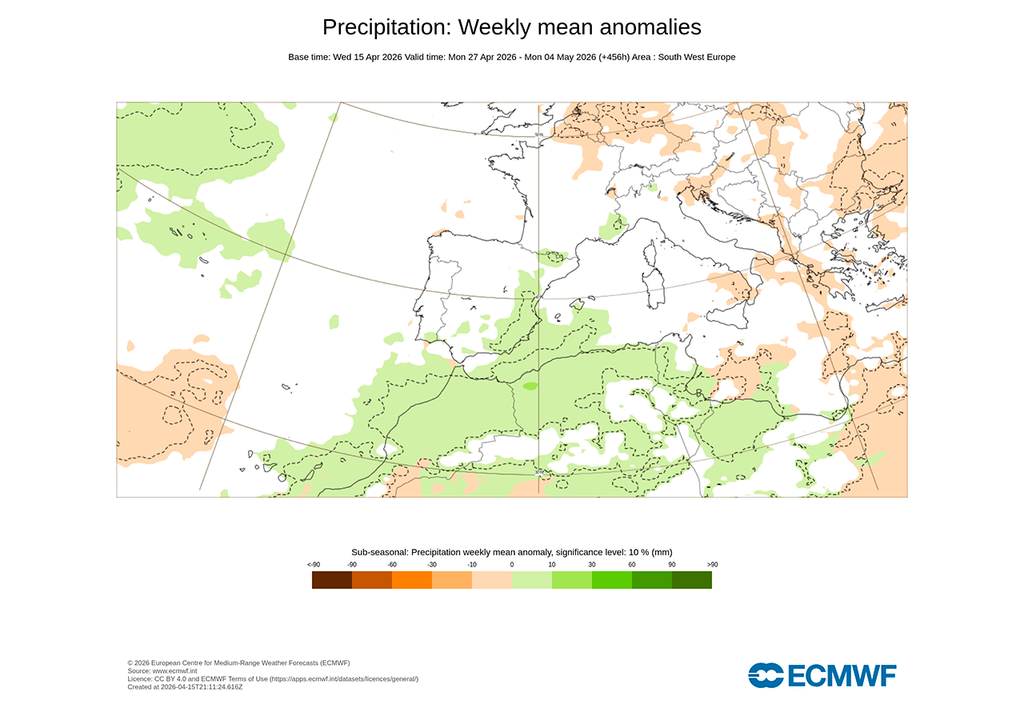 Las últimas tendencias del modelo europeo señalan que abril podría acabar con ambiente más inestable en España.