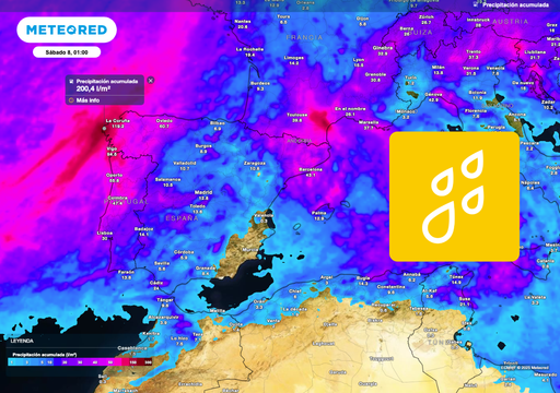 El tiempo de la próxima semana en España: hasta 200 l/m2 en Galicia y cerca de cincuenta en estas regiones