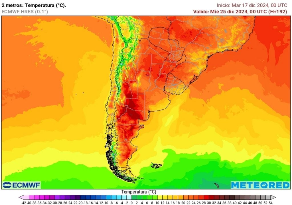 Tiempo clima pronóstico Argentina Nochebuena Navidad