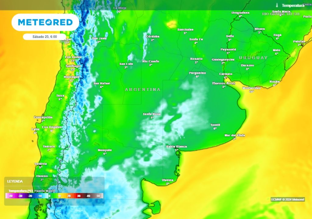 Frio polar Argentina nieve nevar Buenos Aires Heladas Tiempo Pronostico clima alerta SMN
