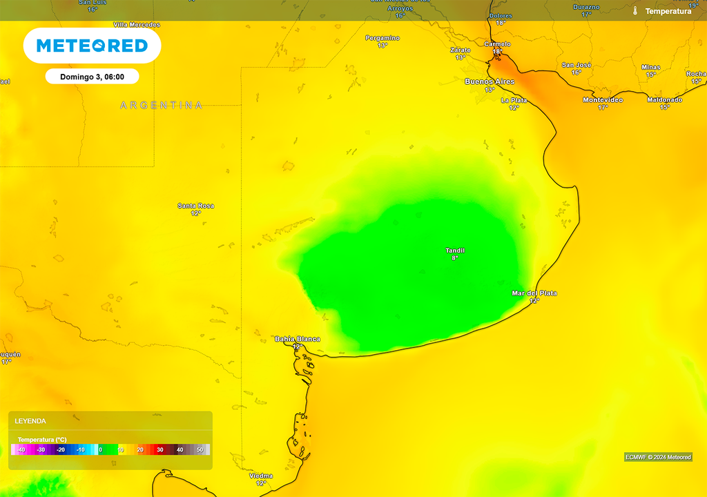 Temperatura, Descenso térmico, Humedad, Alerta, Argentina
