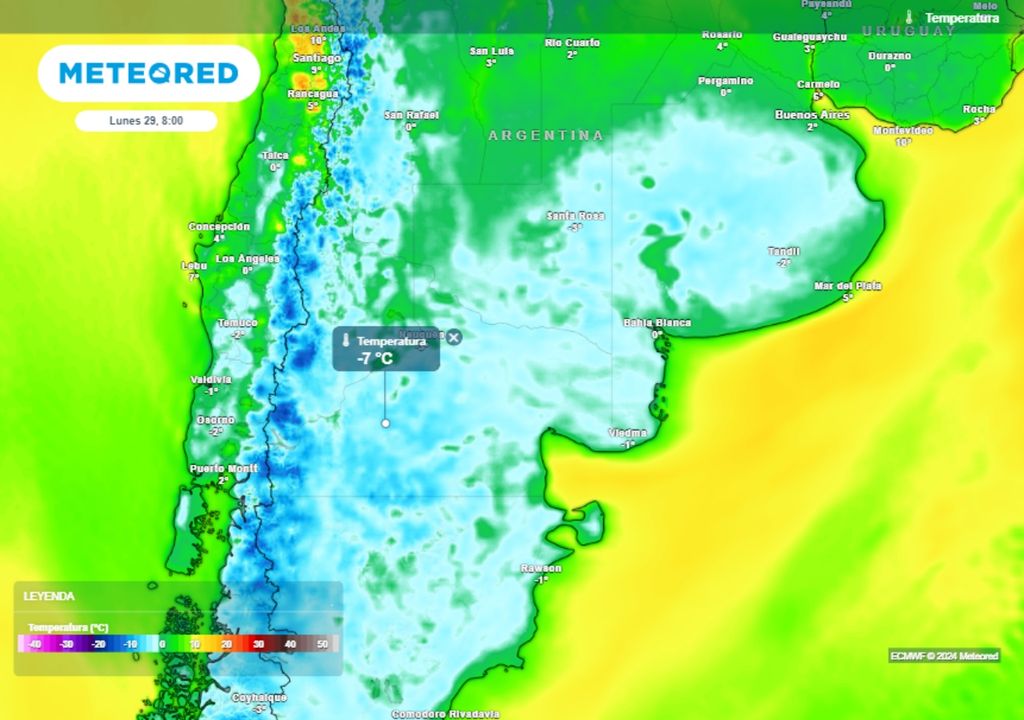 Pronóstico tiempo clima Argentina frío polar calor agosto tormentas alerta nieve