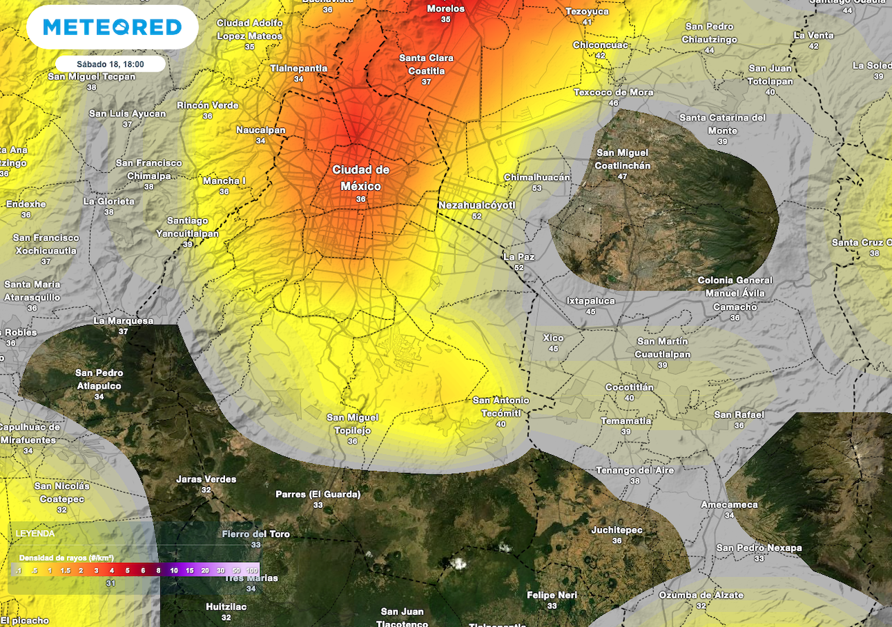 La actividad eléctrica más significativa, se espera se registre al norte y centro de la ciudad, donde pueden manifestarse rayos, truenos y relámpagos. Recuerda buscar refugio en un lugar cerrado para evitar descargas o impactos.