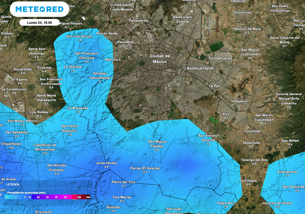 Lluvia ligera CDMX