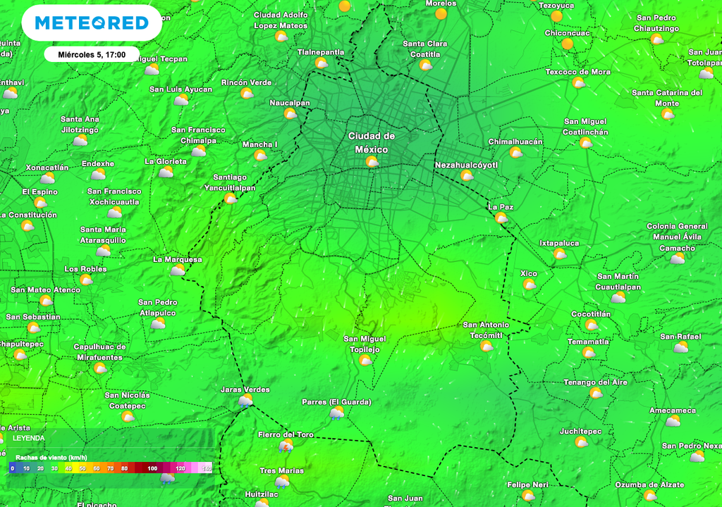 Rachas de viento CDMX