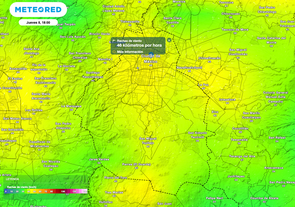 Rachas de viento CDMX