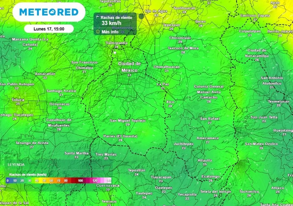 En la semana dominarán las rachas de viento entre 30 y 40 km/h en el horario de la tarde.