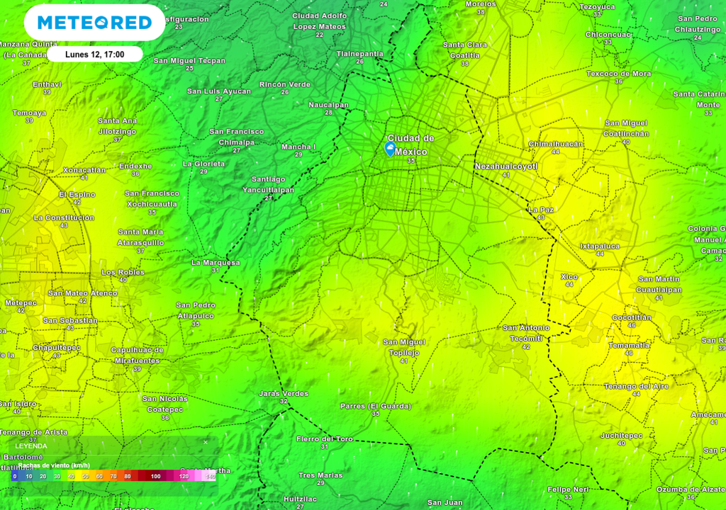 pronostico; estado del tiempo; rachas; viento; CDMX; sensacion termica