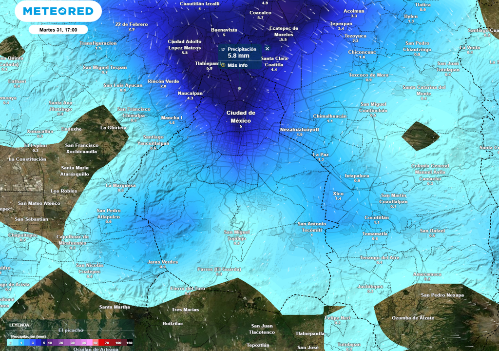 En la capital habrá lluvia generalizada e incluso posibilidad de tormentas eléctricas entre el lunes y el martes.