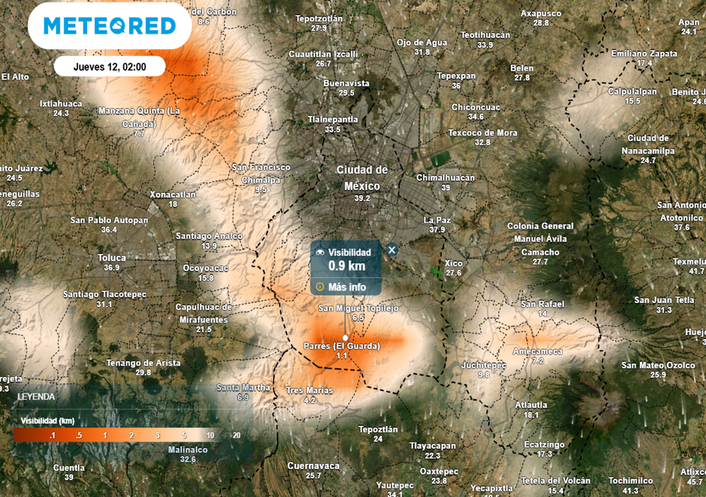 niebla Habrá bancos de niebla al amanecer en las zonas más elevadas del sur y poniente de la Ciudad de México.