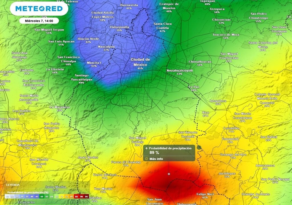 Será una semana con alta probabilidad de lluvia y posibilidad de fuertes tormentas que podrían dejar acumulados puntuales superiores a 40 mm.