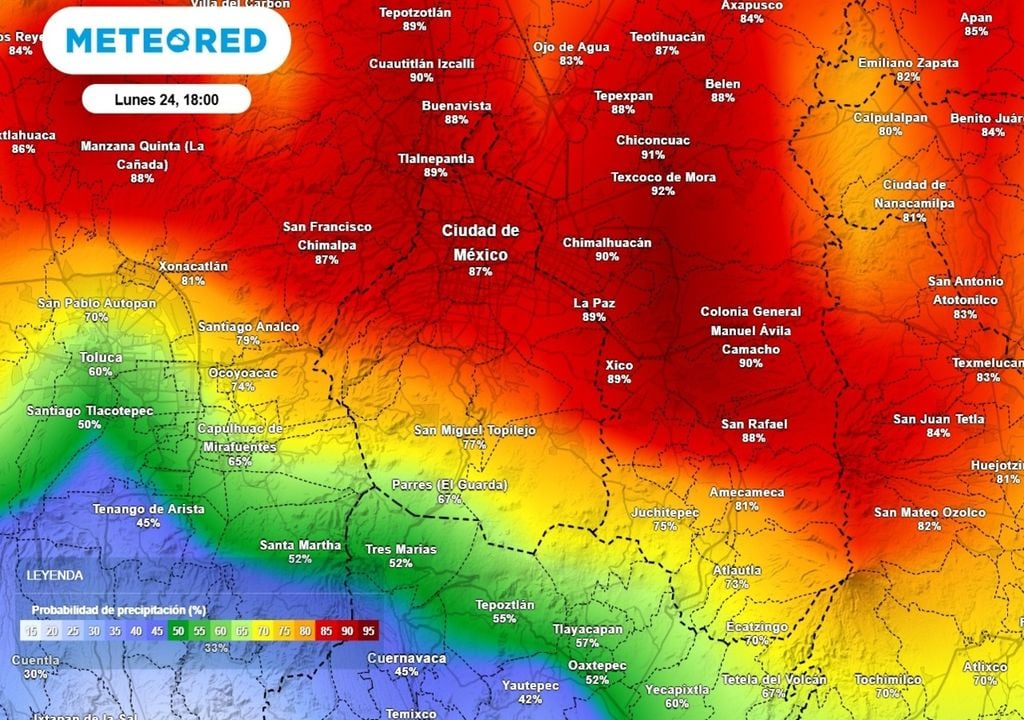 lluvia Persistirán las lluvias esta semana en la CDMX, los días más lluviosos serán el lunes y el fin de semana.
