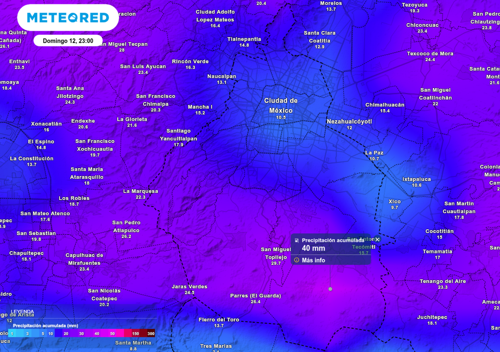Este fin de semana los mayores acumulados de lluvias se concentrarán en zonas altas del sur y poniente, como suele ocurrir en CDMX, favorecidos por el efecto del relieve.