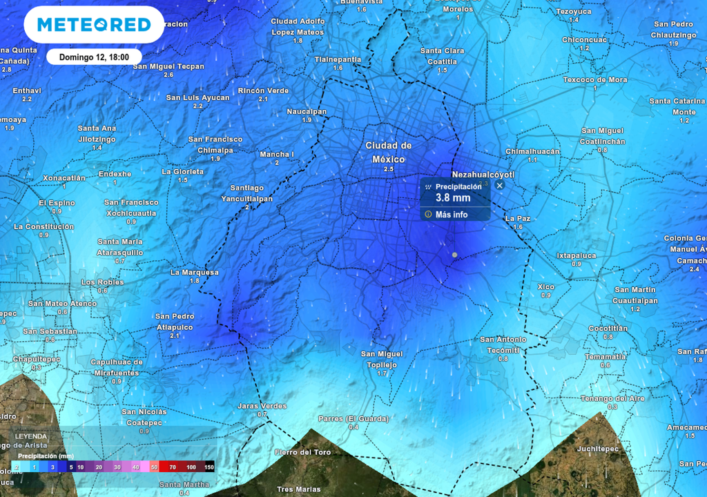 Este domingo se esperan chubascos durante la tarde y parte de la noche en gran parte de la Ciudad de México.