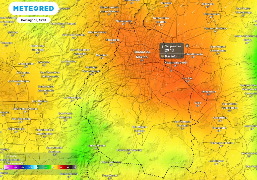 El efecto de isla de calor urbano podría elevar las máximas hasta 29 °C en alcaldías del oriente.