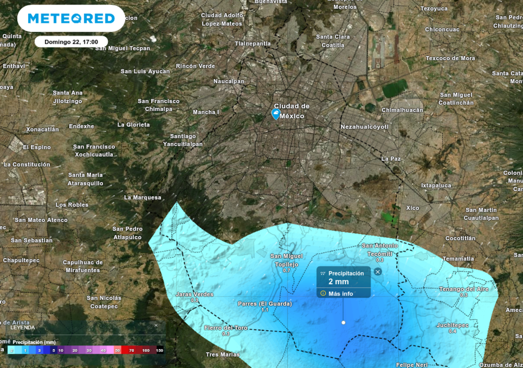 Las lluvias serán aisladas y de baja acumulación, con mayor probabilidad en zonas del sur y poniente donde podrían desarrollarse tormentas eléctricas.