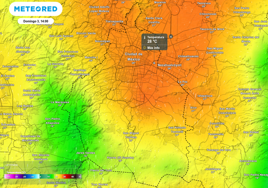 Se espera un ambiente cálido en la tarde, con máximas de hasta 28 °C en las zonas más urbanizadas.