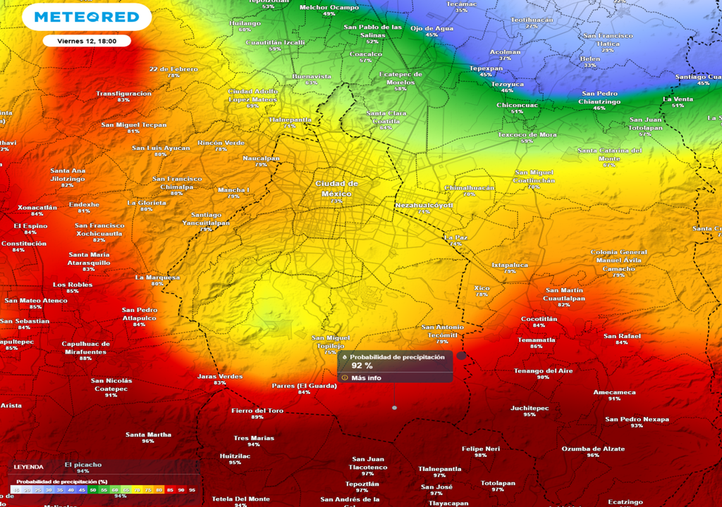 La probabilidad de lluvia, así como la intensidad de las tormentas, se incrementará durante la tarde.