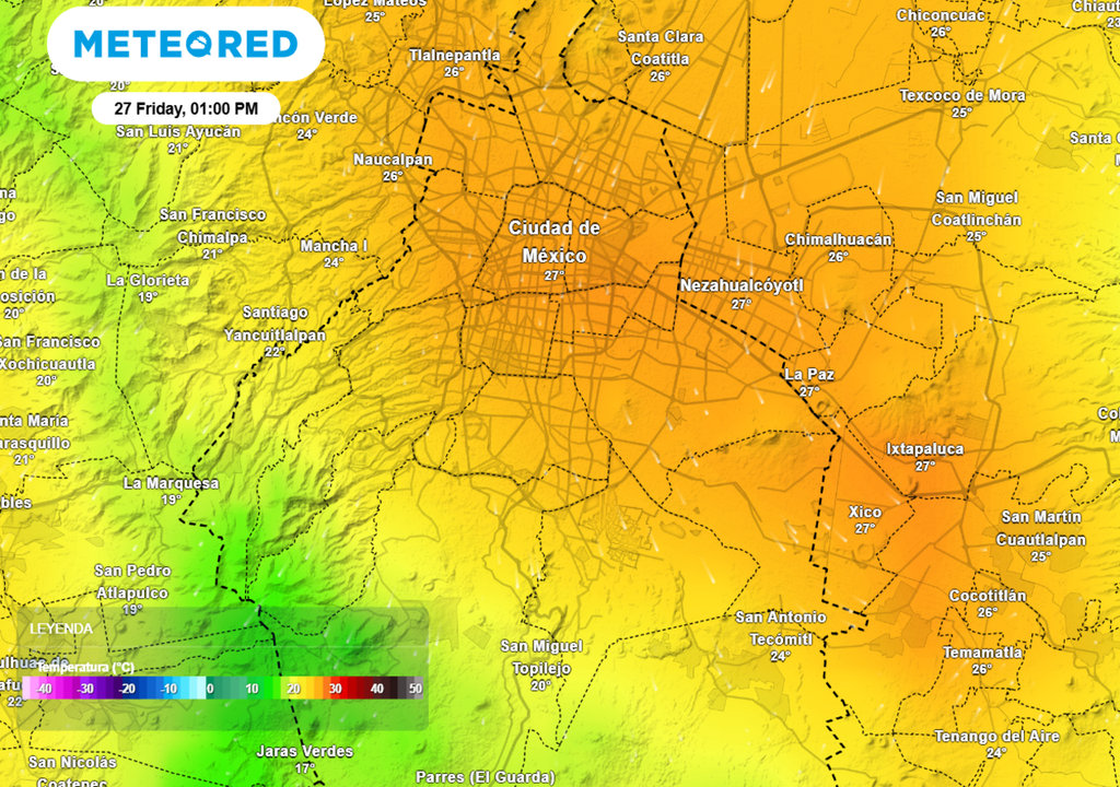 La temperatura máxima se mantendrá entre 26 y 28 °C en las alcaldías del centro, norte y oriente.