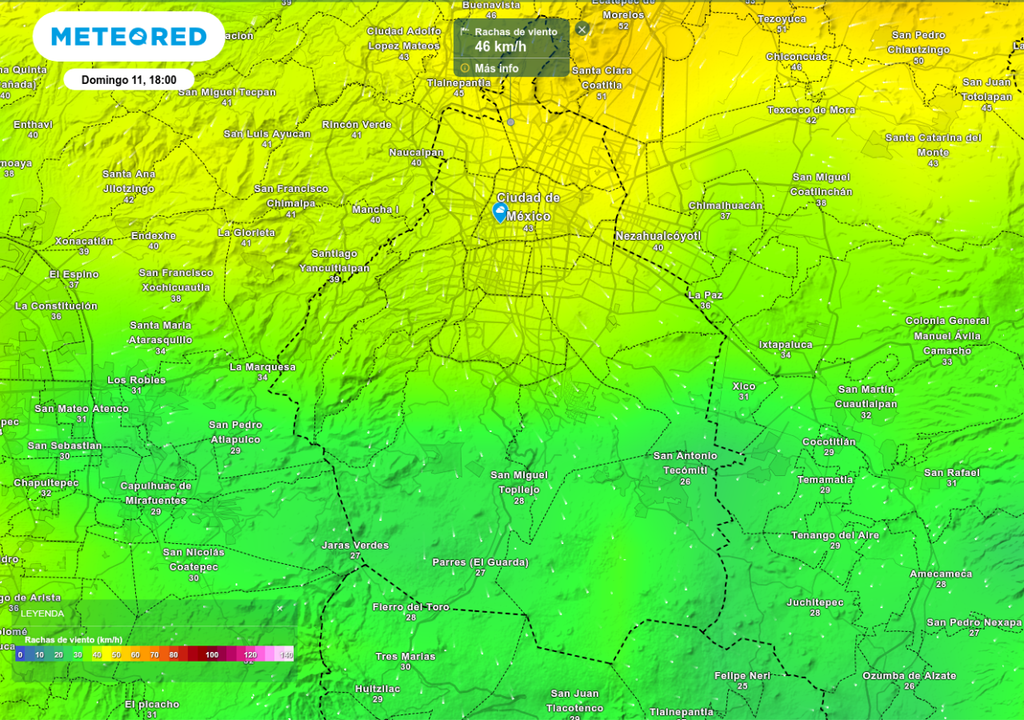pronostico; rachas; viento; estado del tiempo; Ciudad de Mexico; invierno