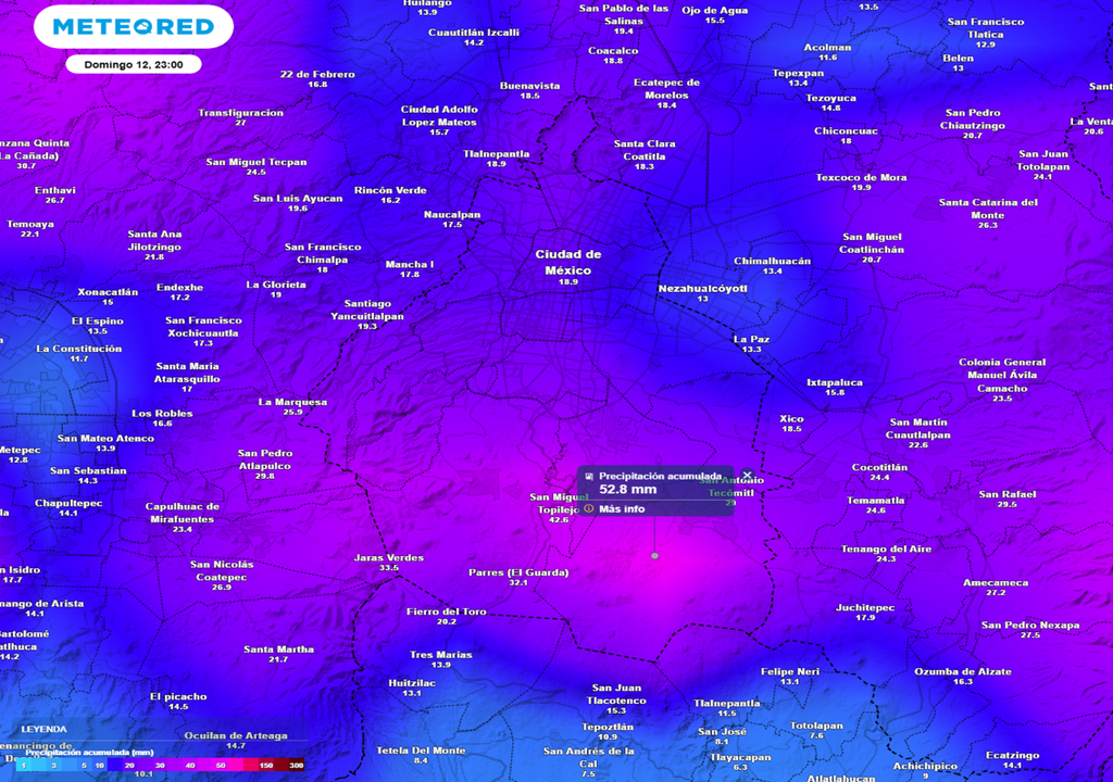 Este fin de semana habrá acumulados máximos que podrían superar los 50 milímetros de manera puntual.