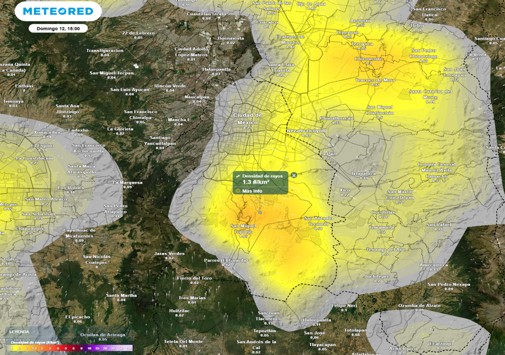 En áreas de lluvia y tormentas podrían ocurrir rachas de viento superiores a 40 kilómetros por hora.