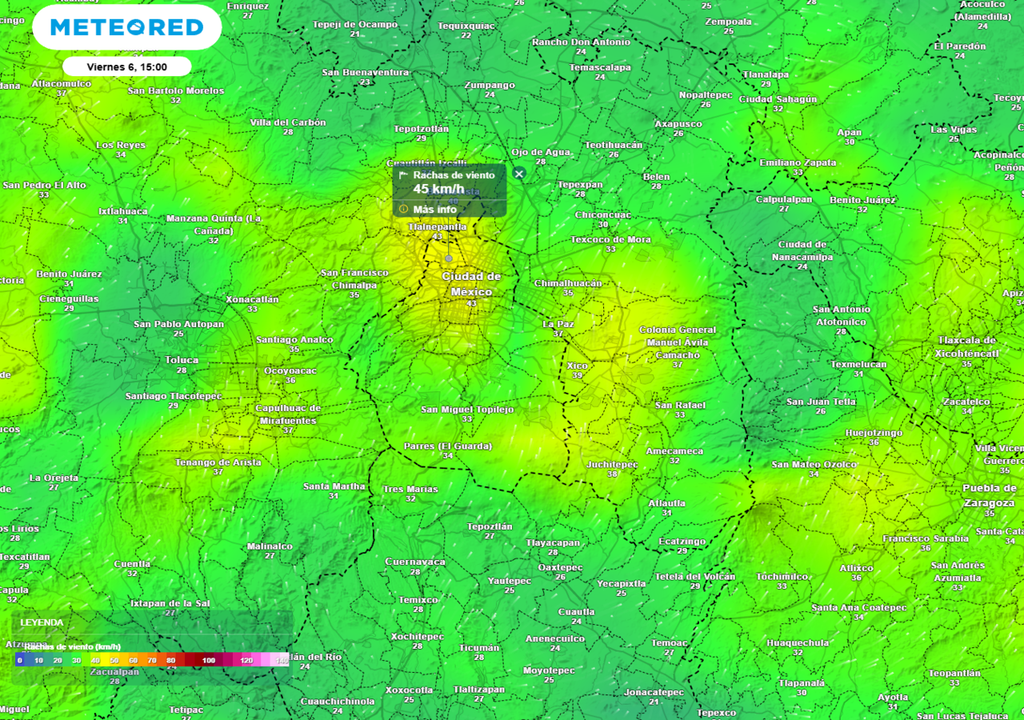 El día más ventoso será el viernes, sobre todo durante la tarde. Las rachas rondarán los 45 km/h.
