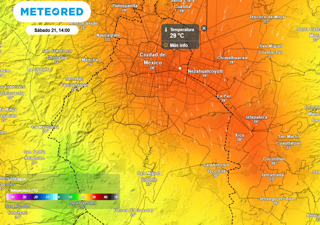 calor Hasta el sábado se mantendrá entre 28 y 30 °C en las alcaldías del centro, norte y oriente.