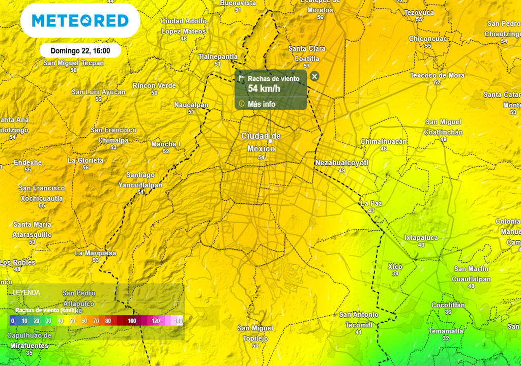 frío Detrás de este frente llegará una nueva masa de aire frío, además de bajas temperaturas traerá rachas de viento superiores a los 50 km/h en la capital.