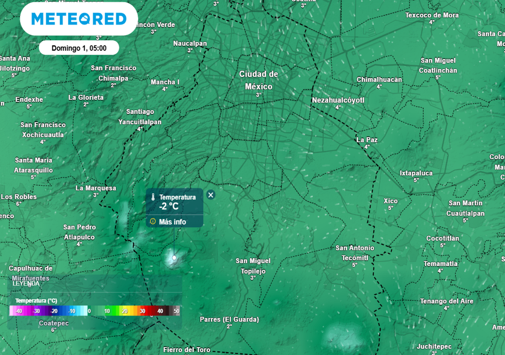 helada En el amaneceer del domingo primero de febrero habrá una intensa helada en las partes más altas del sur y poniente de la capital.