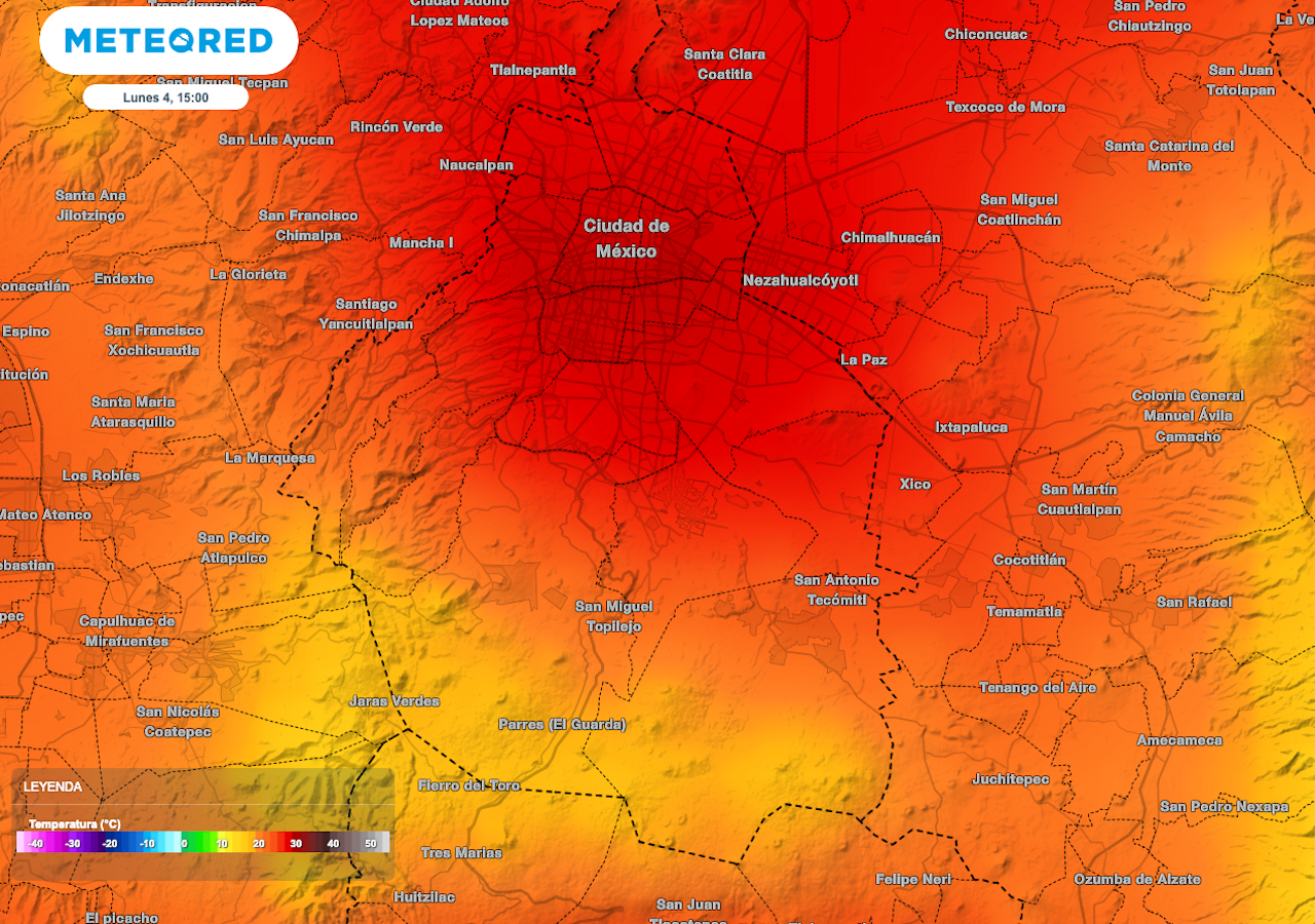 La temperatura máxima en la Ciudad de México será de 27 a 29 °C