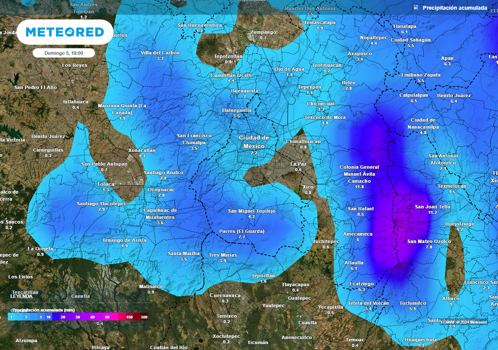 Acumulado de lluvias en milímetros Acumulado de lluvias en milímetros
