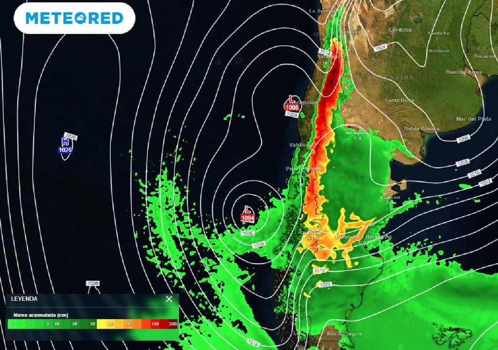 Nieve acumulada ECMWF