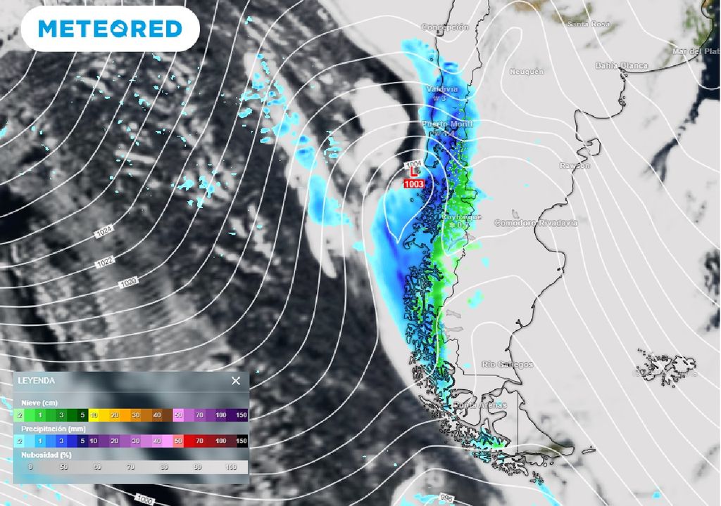 Nieve, precipitación y nubosidad ECMWF