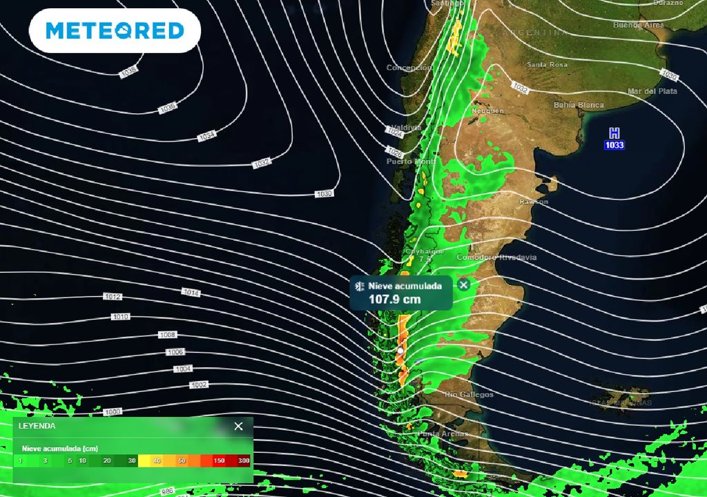 Nieve acumulada ECMWF