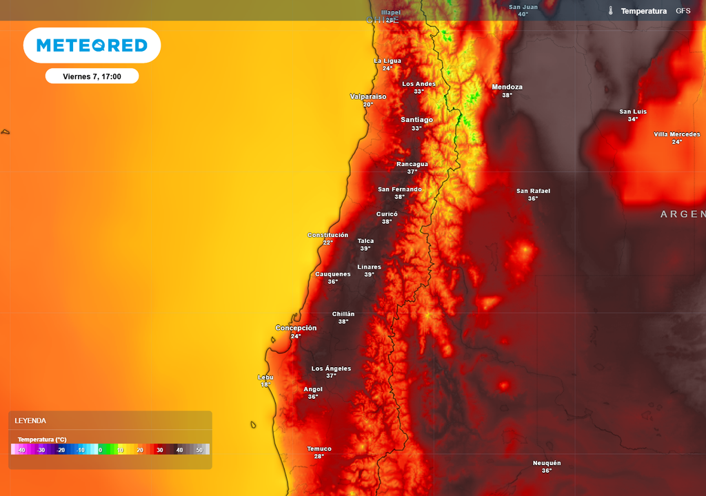 mapa de temperatura.