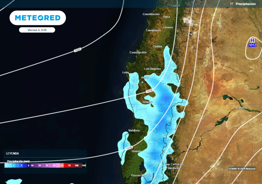 mapa de precipitación.
