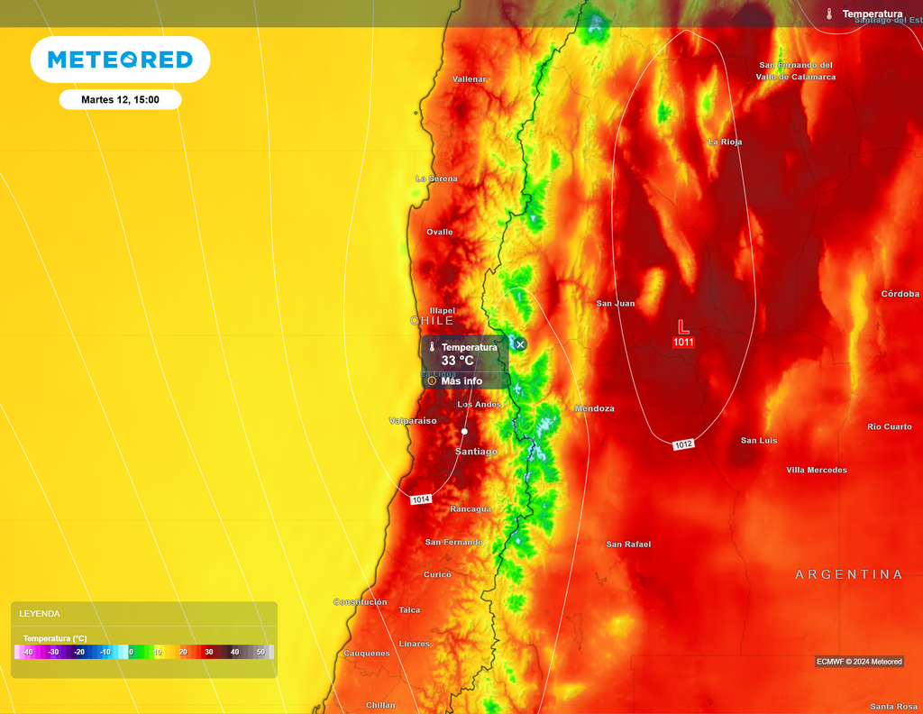 mapa de temperaturas. mapa de temperaturas.