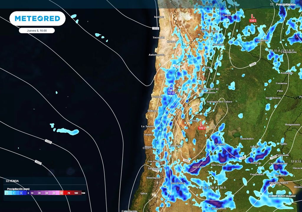 precipitación prevista por el modelo del ECMWF precipitación prevista por el modelo del ECMWF
