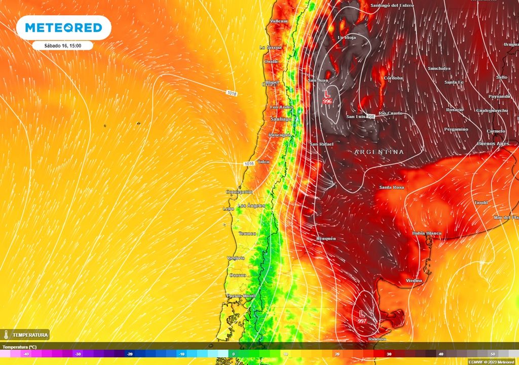 temperaturas previstas por el modelo del ECMWF temperaturas previstas por el modelo del ECMWF