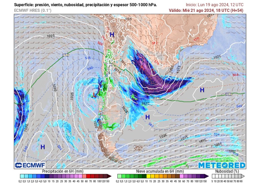 modelo ecmwf pronóstico de lluvias y nevadas
