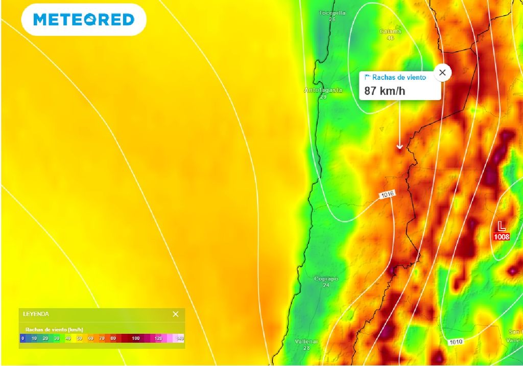 Rachas de viento ECMWF