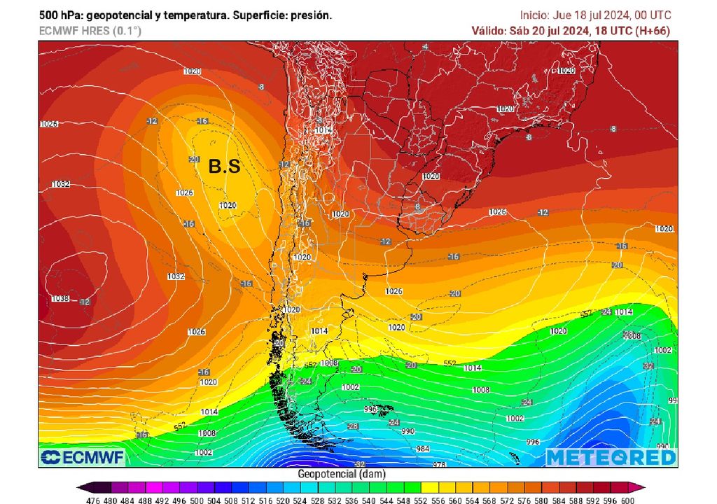 Altura geopotencia 500 hectopascales ECMWF Altura geopotencia 500 hectopascales ECMWF
