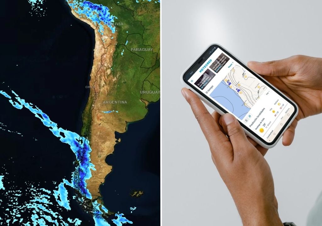 mapa de lluvia y aplicativo de meteored