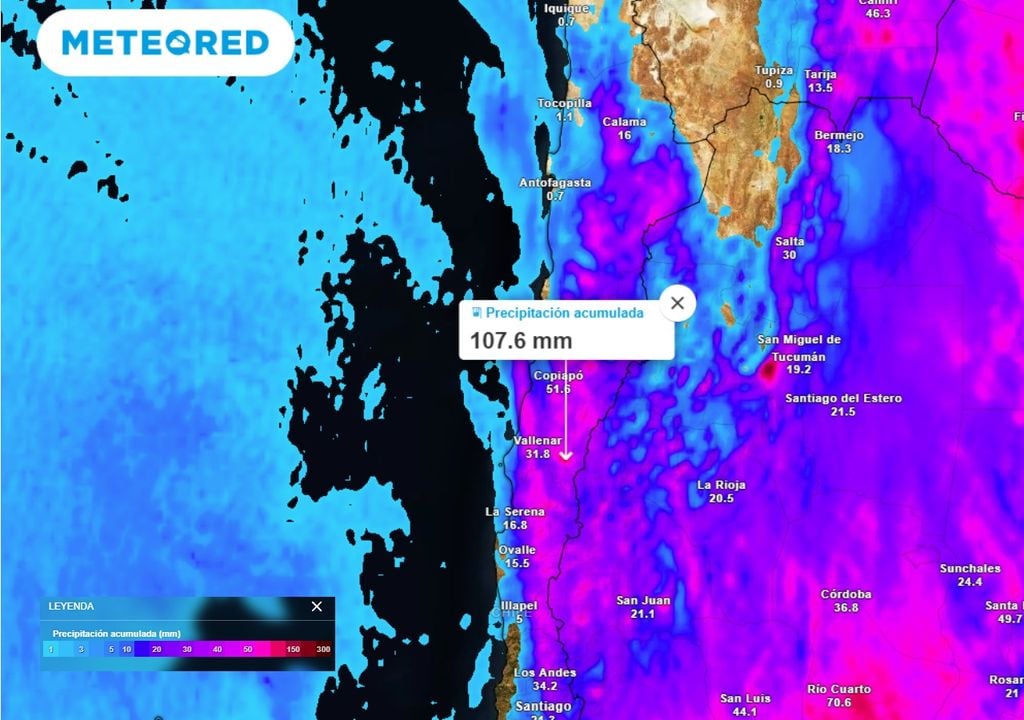 Precipitación acumulada ECMWF Atacama Precipitación acumulada ECMWF Atacama