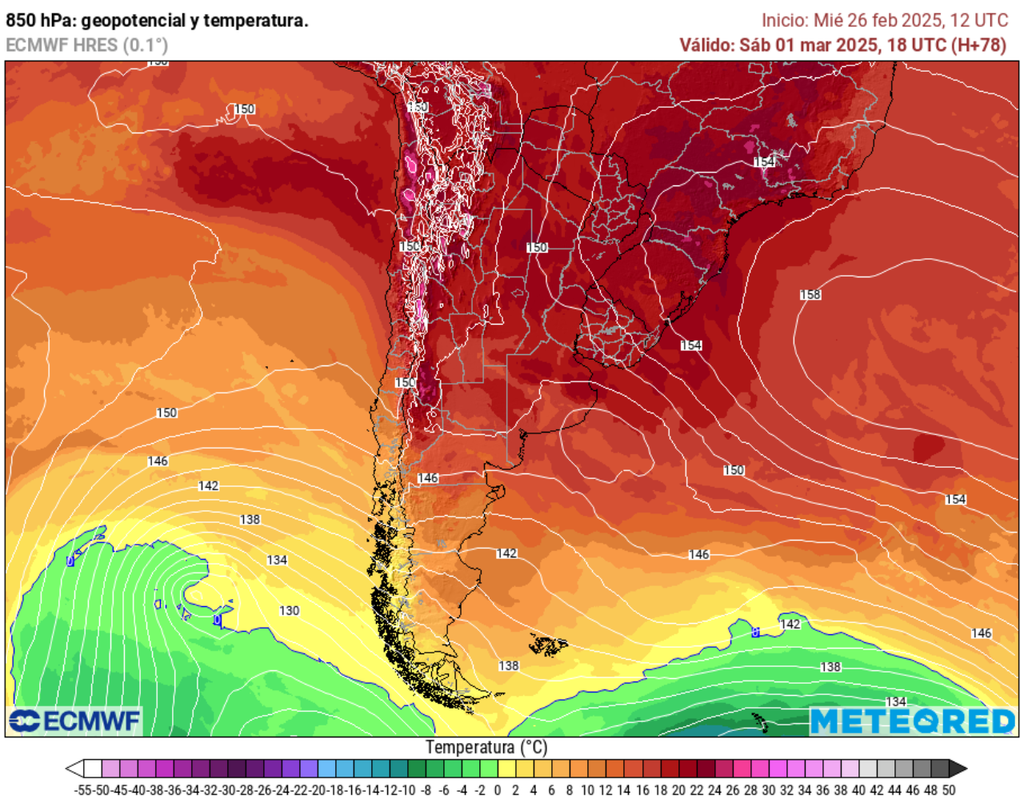 mapa de 850 hPa. mapa de 850 hPa.