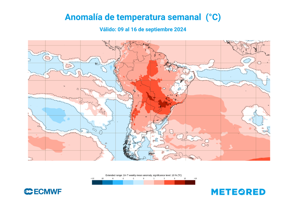 Mapa de anomalía de temperatura.