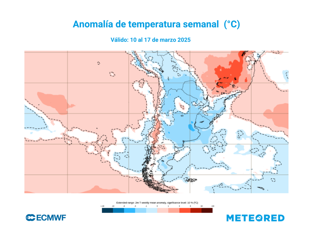 mapa de anomalía de temperatura.