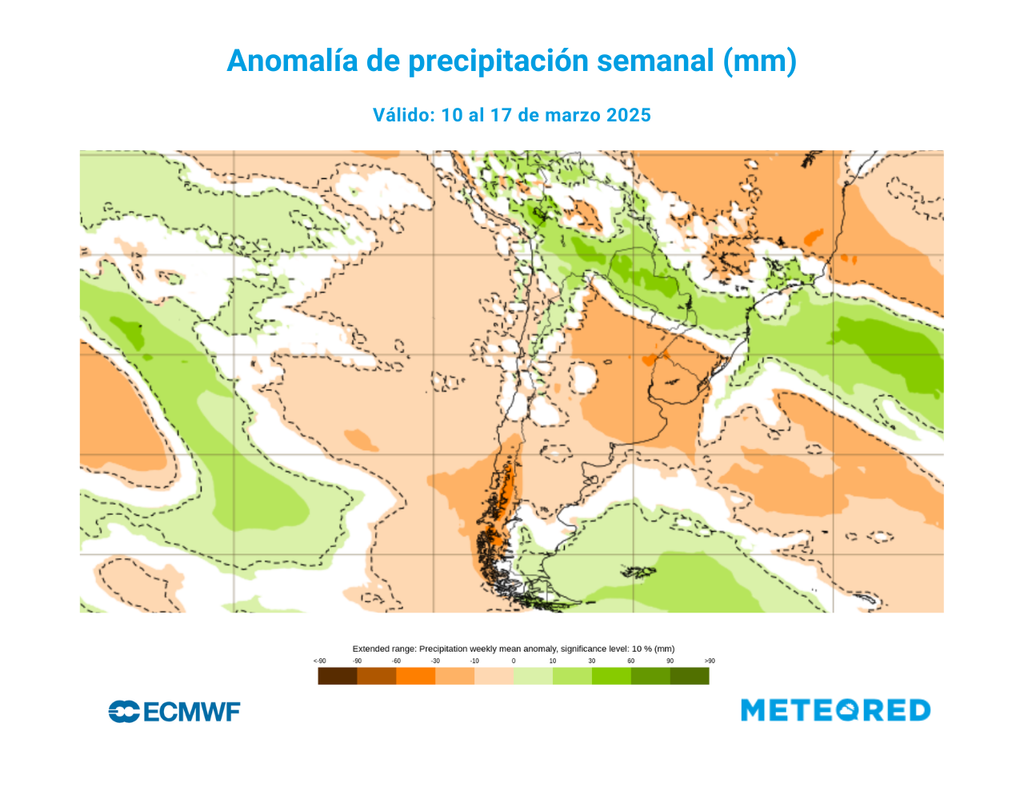mapa de anomalía de precipitación.